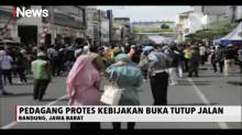 Omzet Menurun Pedagang di Pasar Baru Bandung Buka Paksa Jalan Otista