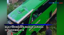 Bus Pariwisata Masuk Jurang di Tasikmalaya Jawa Barat
