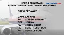 Daftar Crew dan Penumpang Pesawat Sriwijaya Air yang Hilang Kontak