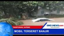 Mobil Terseret Banjir Luapan Sungai Paruk, Banyumas