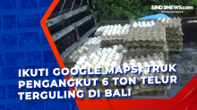 Ikuti Google Maps, Truk Pengangkut 6 Ton Telur Terguling di Bali