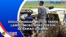 Diduga Hindari Motor Tanpa Lampu,  Mobil Boks Terjun ke Sawah di Jambi