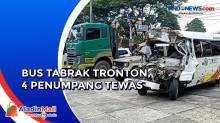 4 Penumpang Tewas saat Bus yang Bawa Rombongan Umroh Tabrak Tronton di Banjar