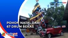 Kreatif, Pohon Natal dari Drum Bekas Setinggi 7 Meter di Bali
