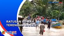 Ratusan Rumah Warga 5 Desa di Pandeglang Terendam Banjir, Warga Beraktivitas dengan Perahu