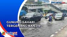 Diguyur Hujan Lebat, Jalan Gunung Sahari Raya Terendam Banjir Setinggi 25 Cm