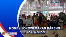Presiden Jokowi Makan Bareng Pekerja IKN di Kantin HPK
