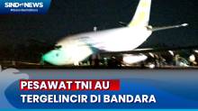Pesawat TNI AU Tergelincir di Bandara Mozes Kilangin Timika