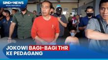 Ditemani Jan Ethes, Presiden Jokowi Bagi-Bagi THR ke Pedagang Pasar Legi Solo