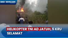 Helikopter Milik TNI AD Jatuh di Area Perkebunan Rancabali Bandung