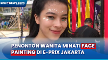 Wanita Cantik Minati Fasilitas Face Painting di GulaVit Jakarta E-Prix 2023