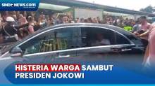 Disambut Histeris! Presiden Jokowi Bagi-Bagi Sembako dan Kaos di Menteng Pulo