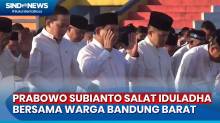 Momen Menhan Prabowo Subianto Salat Iduladha Bersama Ribuan Warga Bandung Barat