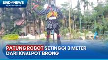 Patung Robot Setinggi 3 Meter yang Dibuat dari Knalpot Brong Sitaan Polisi di Tana Toraja