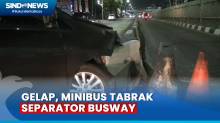 Minibus Tabrak Separator Busway di Matraman Diduga karena Minim Penerangan