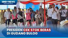 Resmikan Bansos Beras Tahap 2, Presiden Turut Cek Stok Beras di Gudang Bulog
