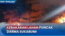 Kebakaran Lahan di Puncak Darma Sukabumi, Api Semakin Besar Menjelang Malam