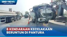 2 Orang Luka, 6 Kendaraan Terlibat Laka Beruntun di Pantura Cirebon