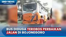 Diduga Terobos Perbaikan Jalan, Puluhan Warga Kejar Bus di Bojonegoro