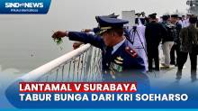 Peringati Hari Pahlawan Lantamal V Surabaya Tabur Bunga dari KRI Soeharso