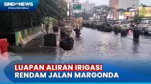 Aliran Irigasi Meluap, Jalan Raya Margonda Terendam Banjir