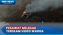 Terekam, Detik-Detik Pesawat TNI AU Super Tucano Jatuh dan Meledak di Kawasan Gunung Bromo