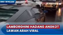 Viral! Lamborghini Geber Gas, Hadang Angkot Lawan Arah di Bandung