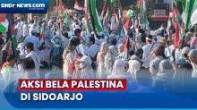 Aksi Bela Palestina, Ribuan Warga Turun ke Alun-Alun Sidoarjo