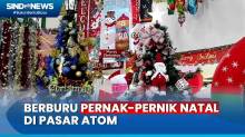 Penjualan Pernak Pernik Natal di Pasar Atom Surabaya Mulai Ramai