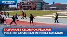 Saling Serang dengan Bambu, Tawuran 2 Kelompok Pelajar Pecah di Lapangan Merdeka Sukabumi