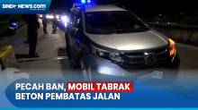 Diduga Pecah Ban, Mobil SUV Tabrak Beton Pembatas Jalan di Jakarta Barat