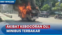 Diduga Kebocoran Oli, Minibus yang Angkut Karyawan Restoran Terbakar