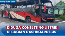 Asap Pekat Membumbung Tinggi, Bus Agra Mas Terbakar di Exit Tol Adiwerna Tegal