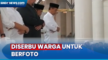 Momen Warga Serbu Jokowi untuk Foto Bersama Usai Salat Jumat di Masjid Agung Kota Medan