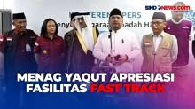 Lepas Kloter Pertama Haji 2024, Menag Yaqut Puas dengan Layanan Fast Track