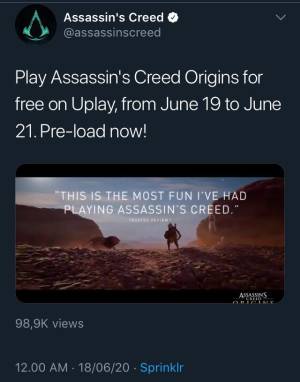 Ubisoft Gratiskan Assassin’s Creed Origins pada Pekan ini