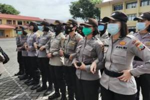 Puluhan Polwan Pelototi 7 Titik Keramaian di Kota Bogor