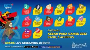 Link Live Streaming ASEAN Para Games 2022 di RCTI +, Rabu (3/8/2022)