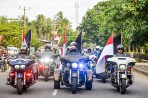 Bikers H.O.G Jawa dan Bali Berkumpul di Pantai Pangandaran