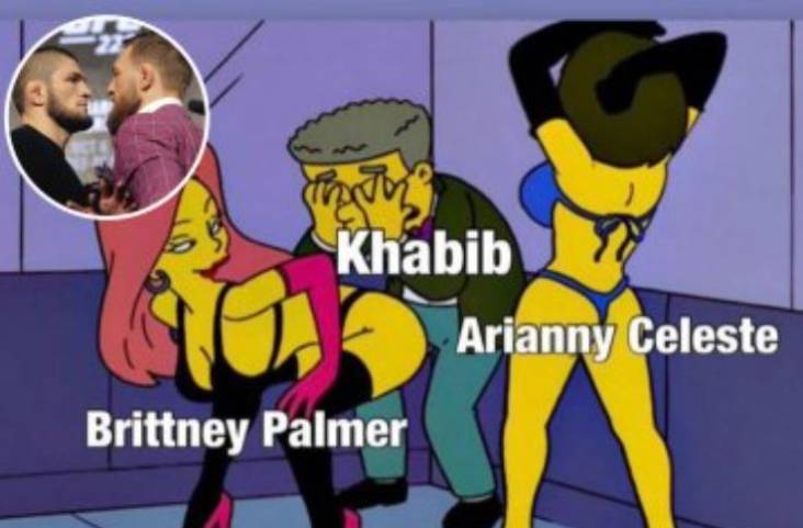 Conor McGregor Hina Khabib dengan Meme Gadis Ring Simpsons