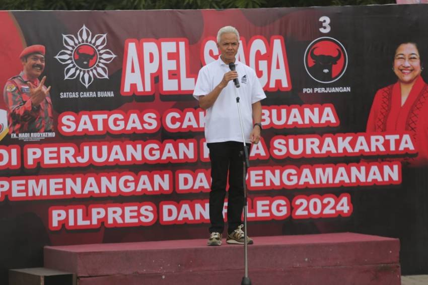 Ganjar Minta Satgas PDIP DPC Surakarta Awasi Kecurangan Pemilu 2024