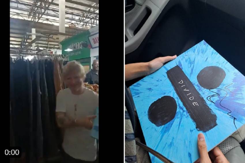 Gak Sengaja Bertemu Ed Sheeran di Pasar Santa, Wanita Ini Dapat Vinyl: Tadinya cuma Mau Makan