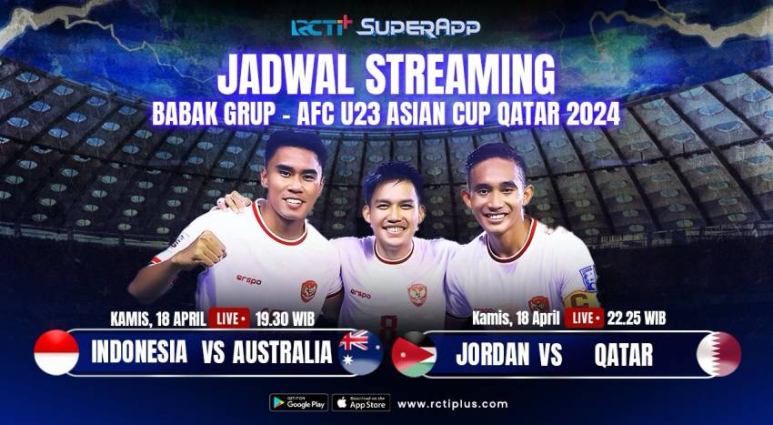 Link Live Streaming Timnas Indonesia vs Australia di Piala Asia U-23 2024, Tonton di RCTI Plus
