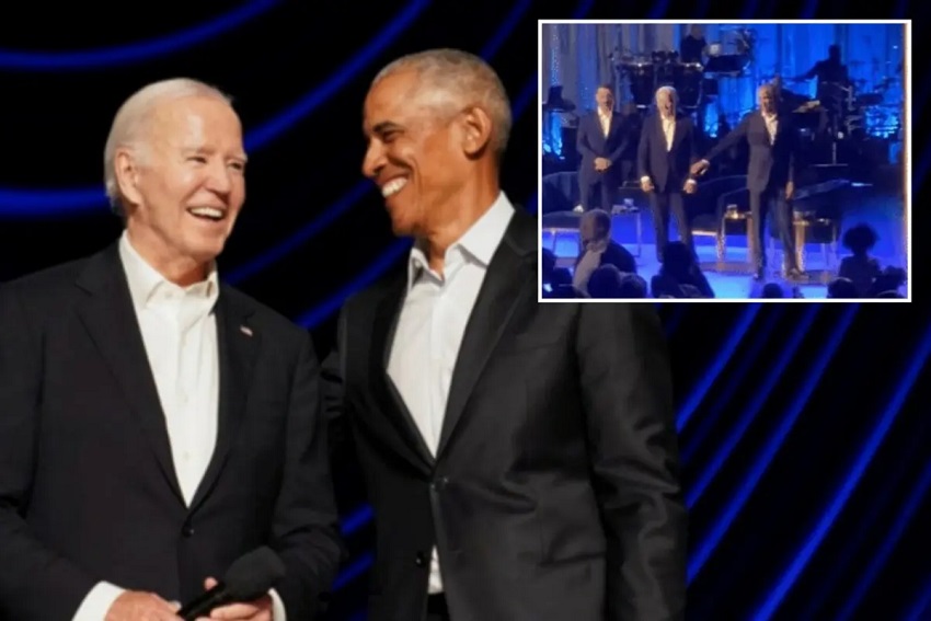 Viral Video Biden Bengong Membeku Digandeng Obama, Ini Respons Gedung Putih