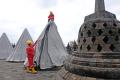 Gunung Merapi Berhenti Erupsi, Penutup Stupa Candi Borobudur Kembali Dibuka