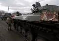 Penampakan Kendaraan Lapis Baja Bersimbol Z Milik Separatis Pro-Rusia di Kota Donetsk