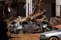 Mobil-mobil Tersapu Banjir Bandang Libya, Hancur Bergelimpangan