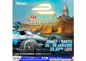 Saksikan Keseruan Kejuaraan Mobil Balap Dunia, Formula E di Arab Saudi, LIVE di iNews