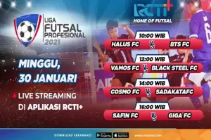 Saksikan Liga Futsal Profesional 2022: Live Streaming Gratis di RCTI+