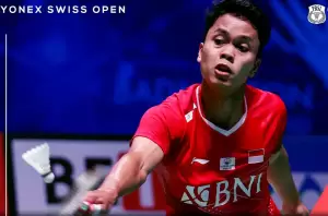Hasil Swiss Open 2022: Lolos Perempat Final, Ginting Jaga Asa Indonesia